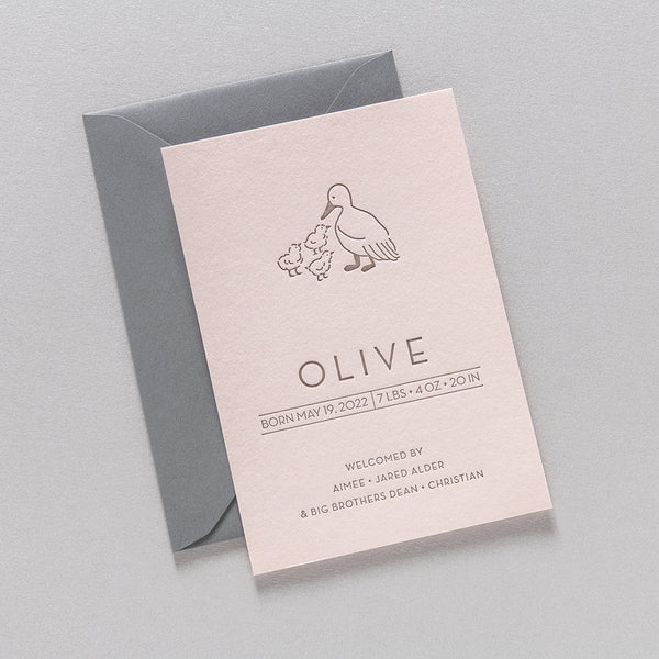 Olive Custom Birth Announcement