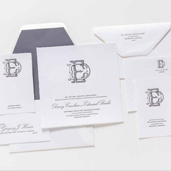 Darcy + Edward Wedding Invitation Cards