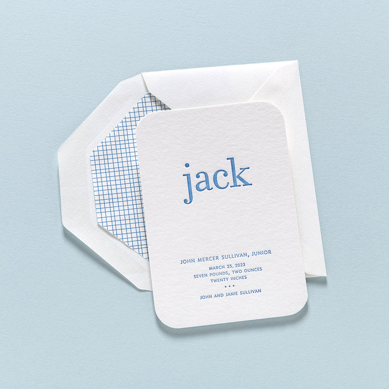 Jack Personalised Birth Card