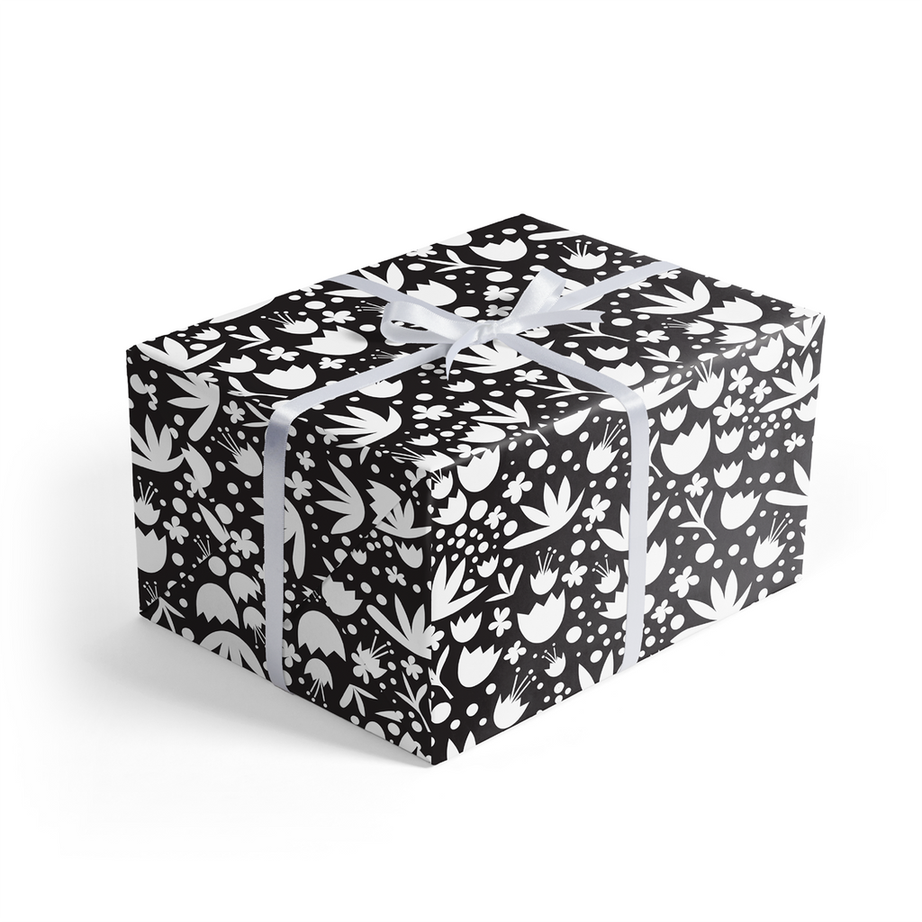Black Floral Gift Wrap | Custom Stationery Gift Set | Bespoke Gifts – Biba  Letterpress Studio, image size:1024x1024