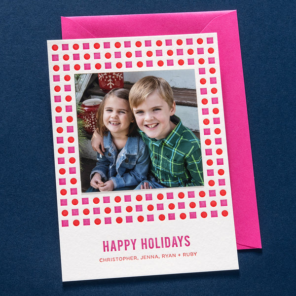 Geometric Letterpress Holiday Card