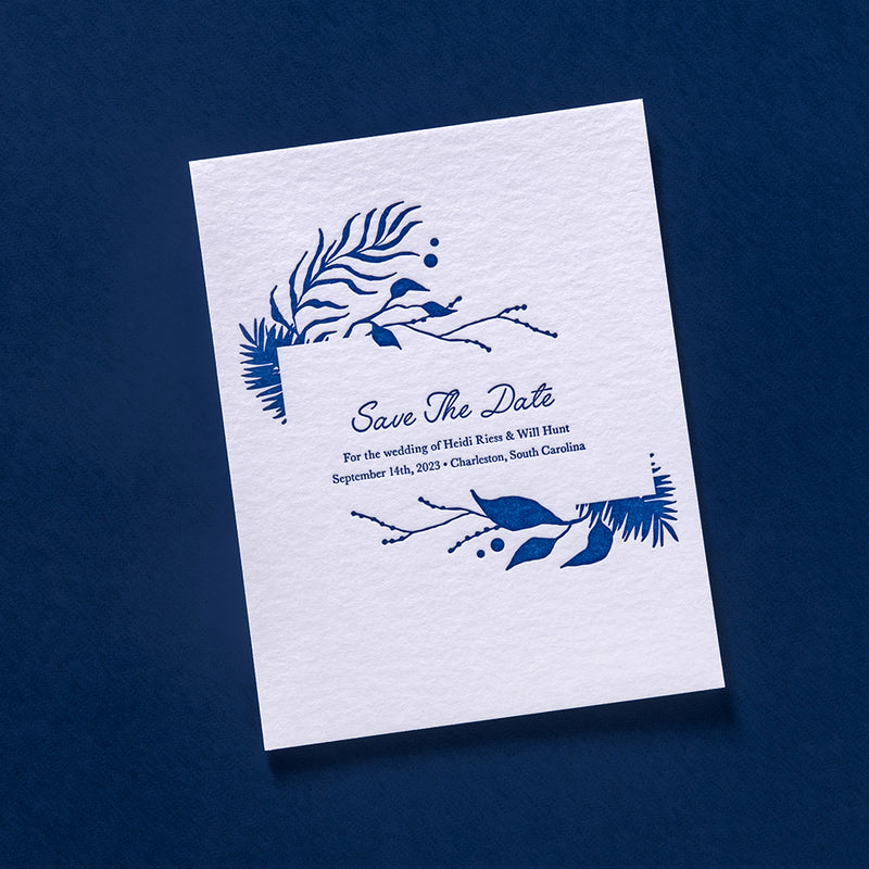 Heidi + Will Save the Date  Custom Save The Dates for Weddings – Biba  Letterpress Studio