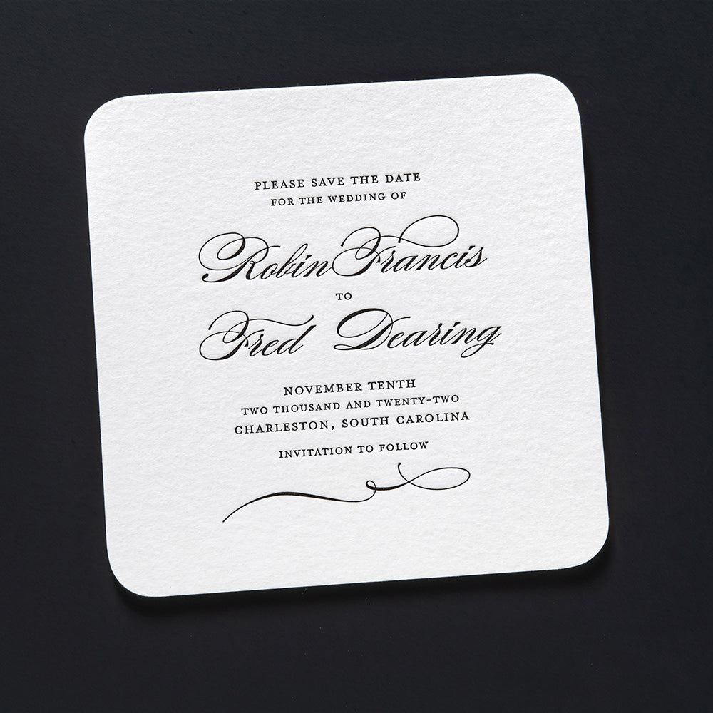 Robin + Fred Save the Date  Custom Unique Save The Dates for Weddings –  Biba Letterpress Studio